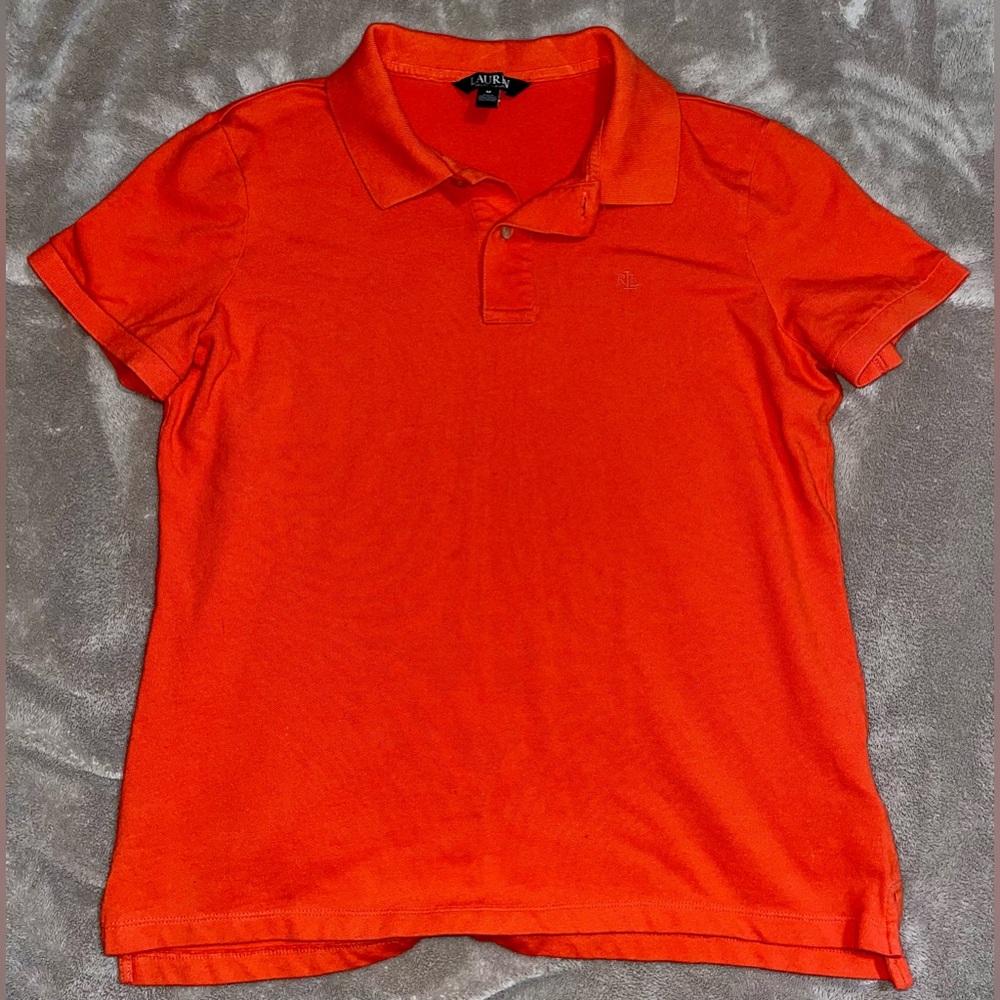 Lauren Ralph Lauren, Short Sleeve, Women’s Polo Shirt. Color Orange Size Medium